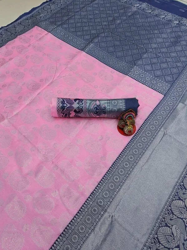 Pink_Embellished_Banarasi_Jacquard_Saree_(Pink)